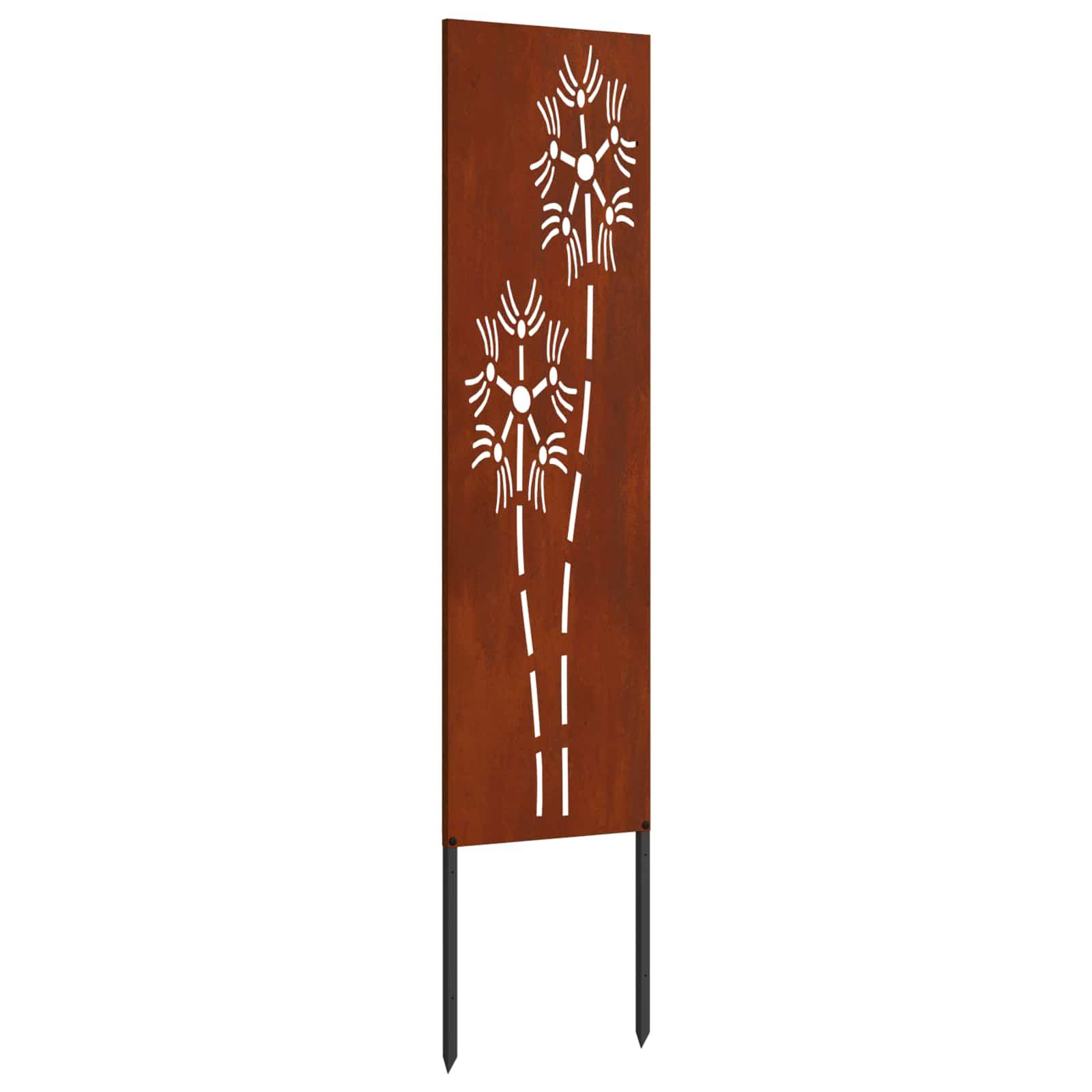 Have privatliv skærm Fretwork Rusten 32 x 140 cm Forvitret stål