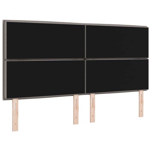 LED-sengegavl i stof - gråbrun, 180 cm