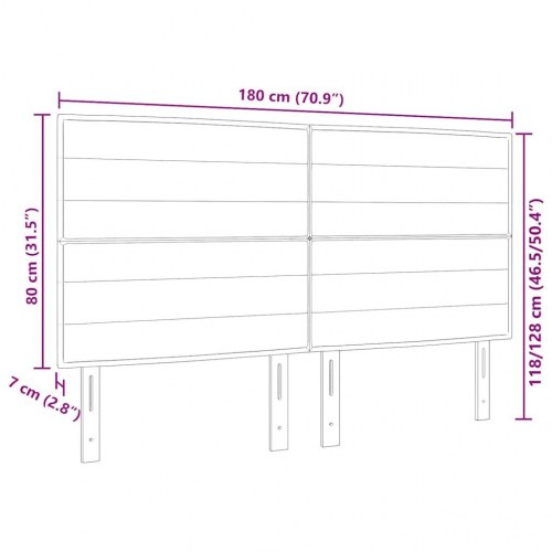 LED-sengegavl i stof - gråbrun, 180 cm