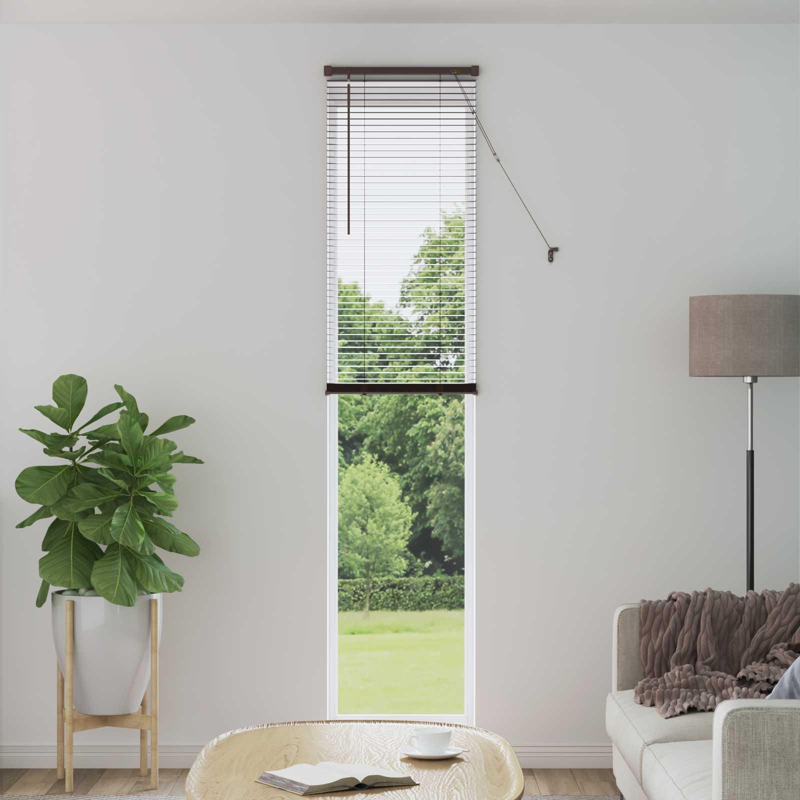 Persienner Indstillelig Mørk Brun med Mønster 213 x 60 cm PVC