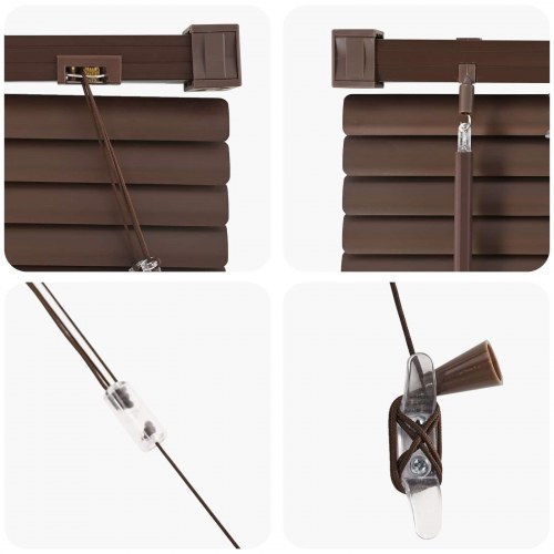 Persienner Indstillelig Mørk Brun med Mønster 213 x 40 cm PVC