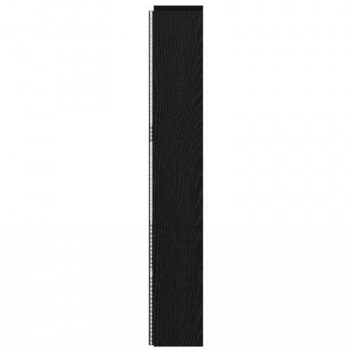 Sengegavl med LED og hylder - sort eg, 180 x 16,5 x 103,5 cm