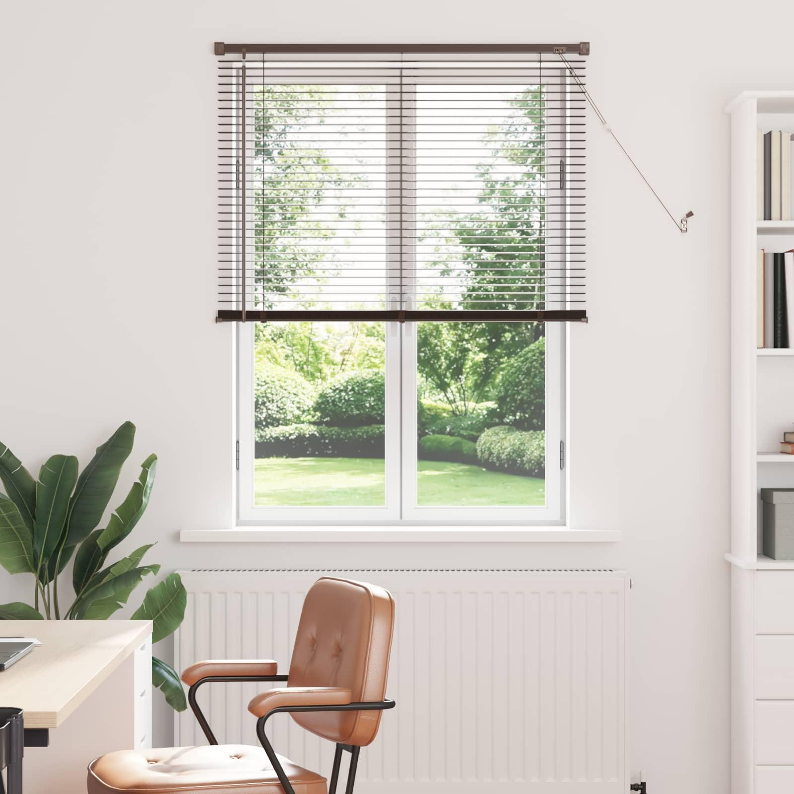 Persienner Indstillelig Mørk Brun med Mønster 150 x 90 cm PVC