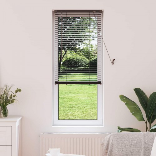 Persienner Indstillelig Mørk Brun med Mønster 150 x 60 cm PVC