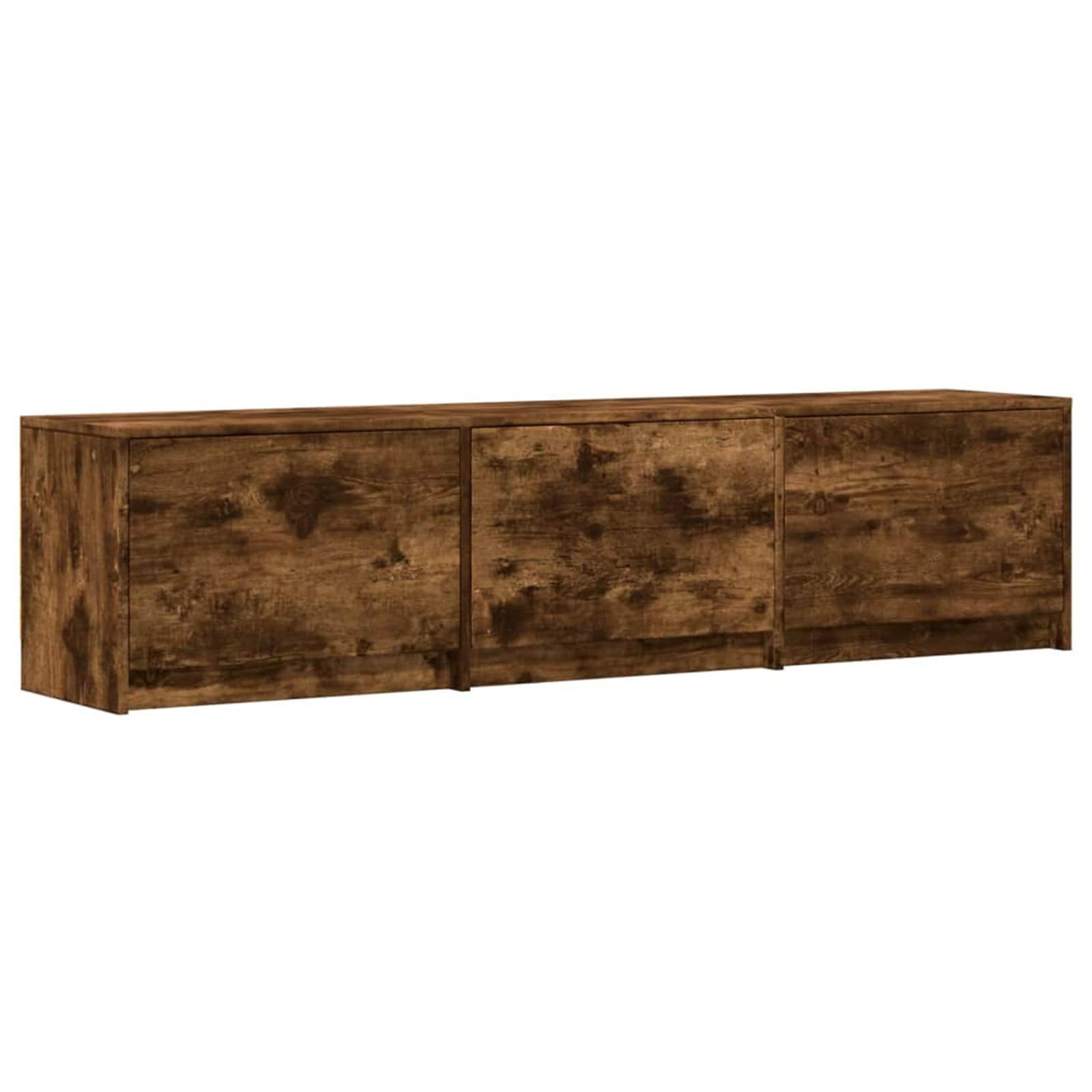 TV-skab med LED Røget eg 165 x 34 x 40 cm Konstrueret træ