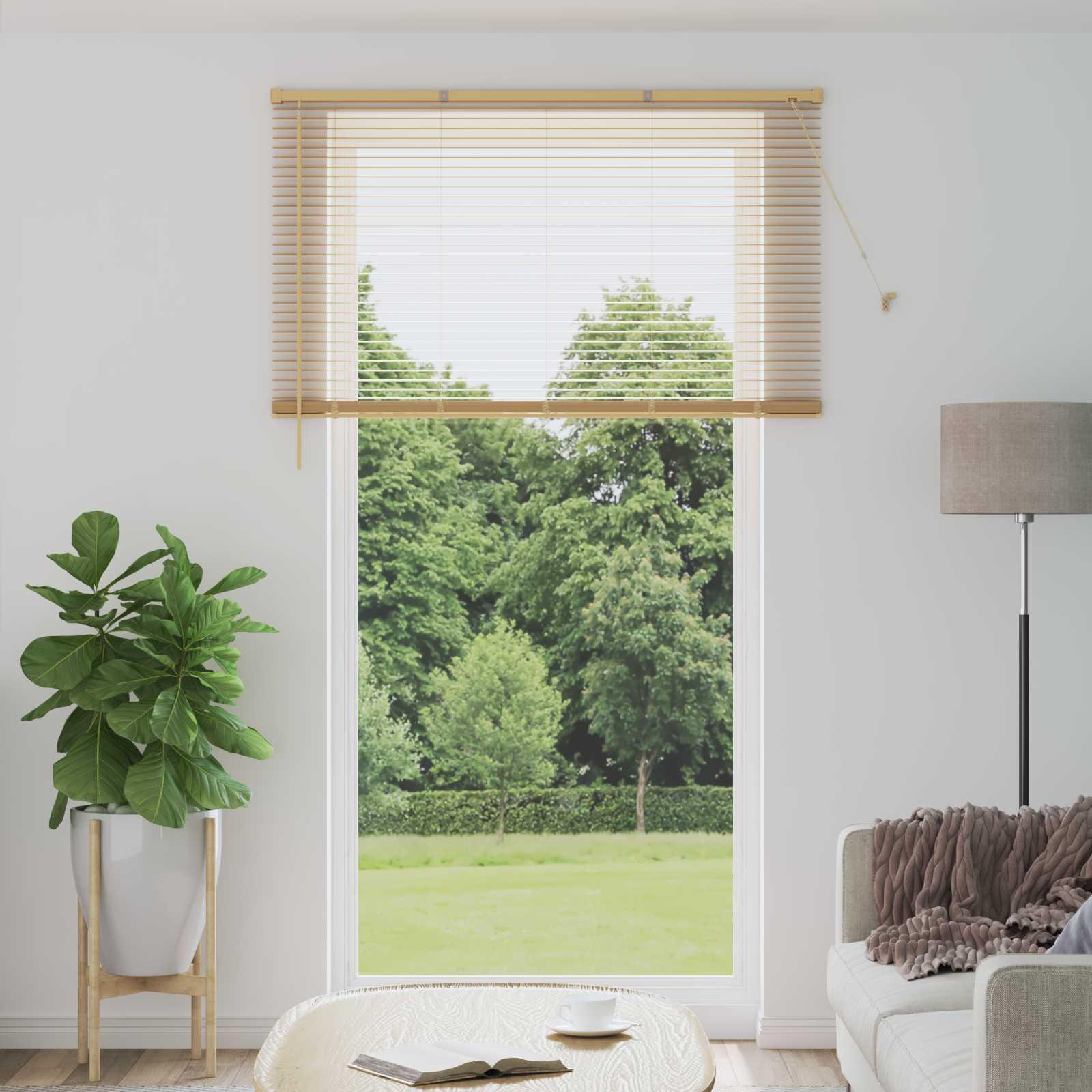 Persienner Indstillelig Lys Brun med Mønster 213 x 150 cm PVC