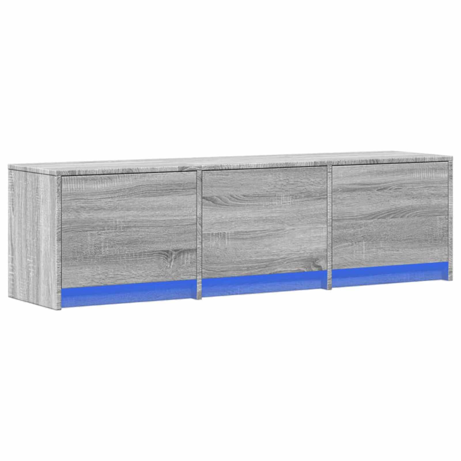 TV-skab med LED Grå Sonoma 140 x 34 x 40 cm Konstrueret træ