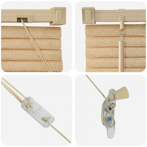 Persienner Indstillelig Lys Brun med Mønster 213 x 130 cm PVC