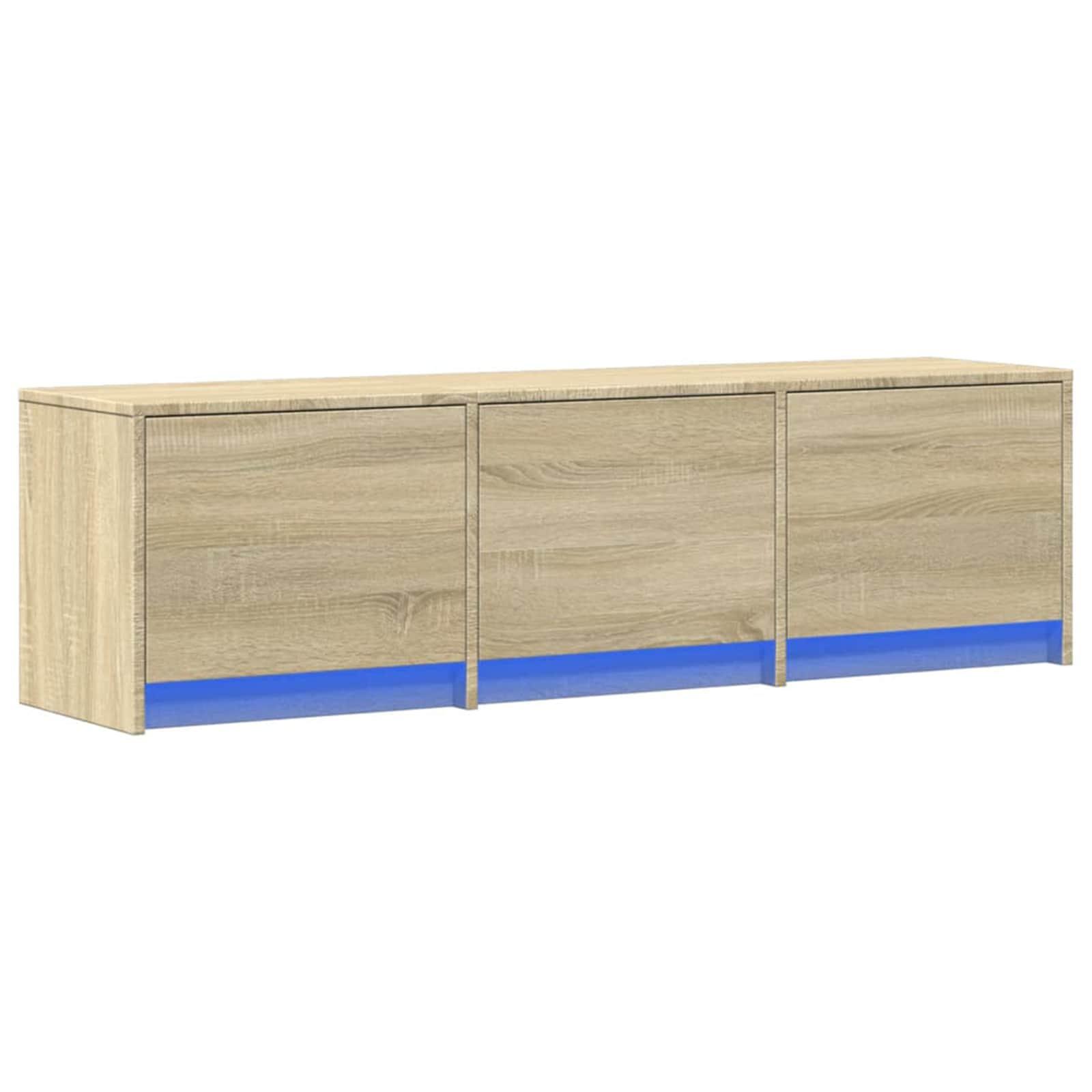 TV-skab med LED Sonoma 140 x 34 x 40 cm Konstrueret træ