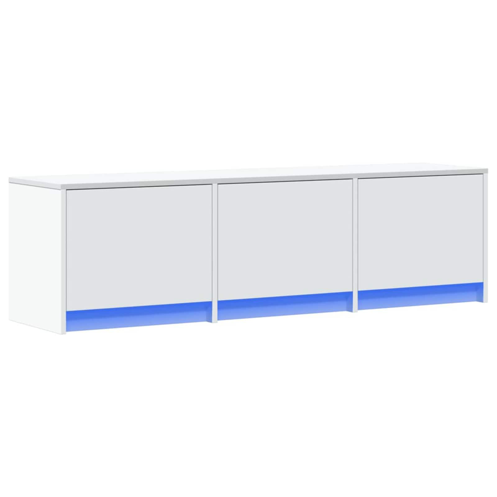 Tv-skab Med Led 140 X 34 X 40 Cm Konstrueret Træ - Hvid