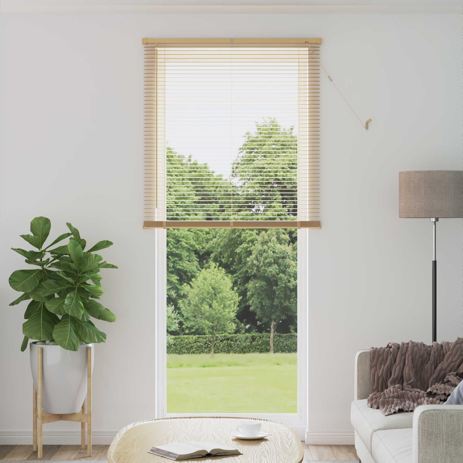 Persienner Indstillelig Lys Brun med Mønster 213 x 80 cm PVC