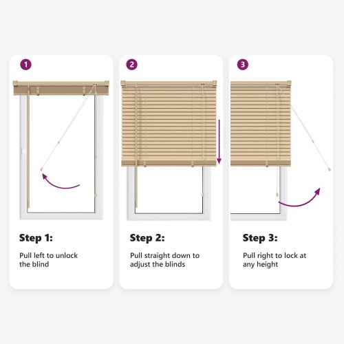 Persienner Indstillelig Lys Brun med Mønster 213 x 50 cm PVC