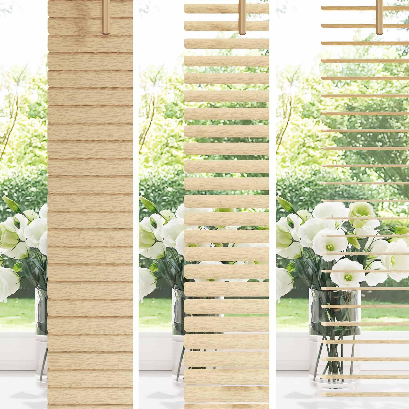 Persienner Indstillelig Lys Brun med Mønster 213 x 40 cm PVC