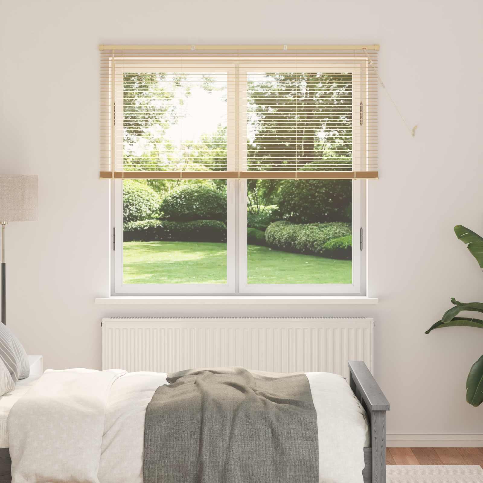 Persienner Indstillelig Lys Brun med Mønster 150 x 150 cm PVC