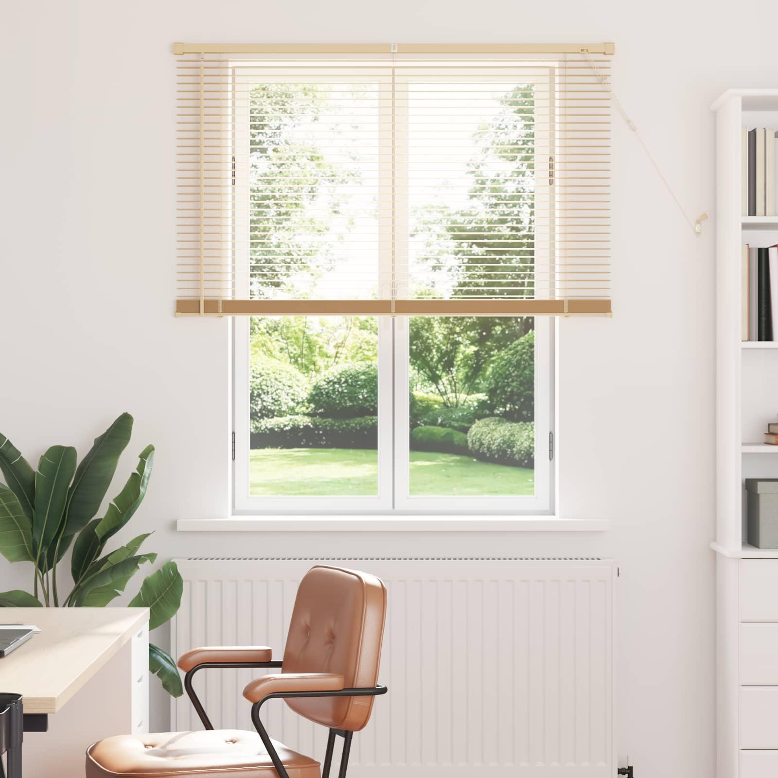 Persienner Indstillelig Lys Brun med Mønster 150 x 120 cm PVC
