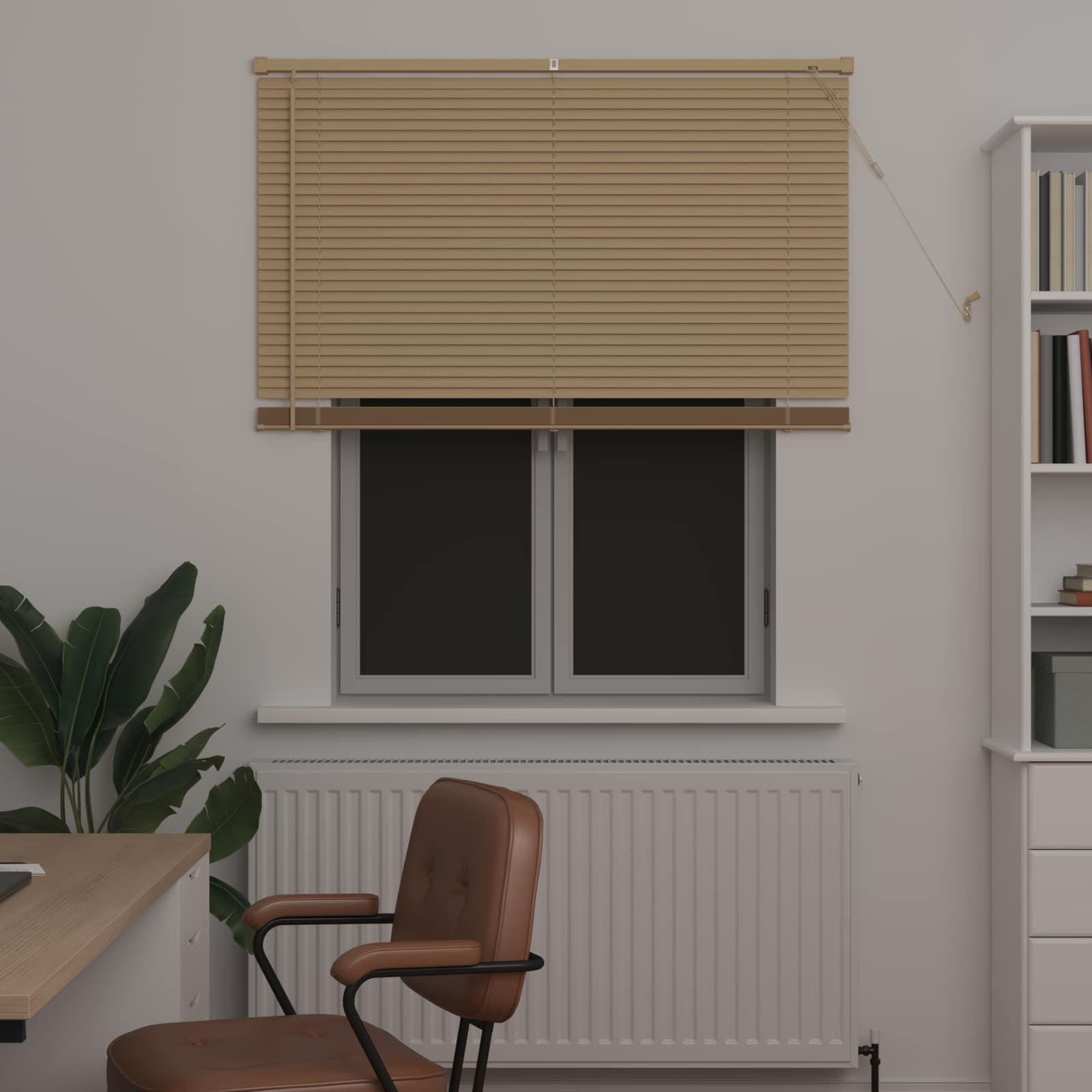 Persienner Indstillelig Lys Brun med Mønster 150 x 110 cm PVC