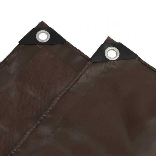 Presenning 650 g/m² - brun 6 × 8 m, lærred med PVC-belægning
