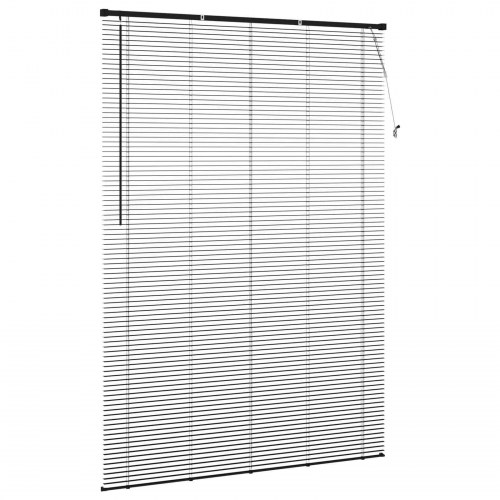 Persienne i PVC - sort 213 × 150 cm, 25 mm lameller