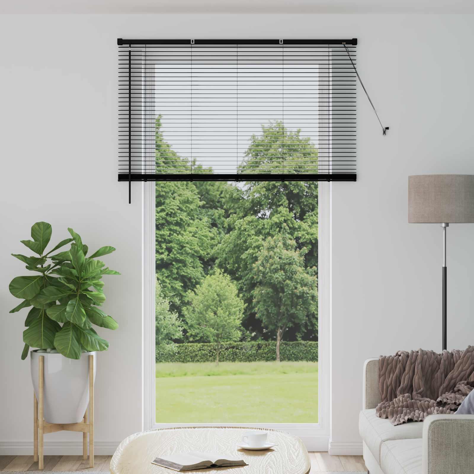 Persienner Indstillelig Sort 213 x 140 cm PVC