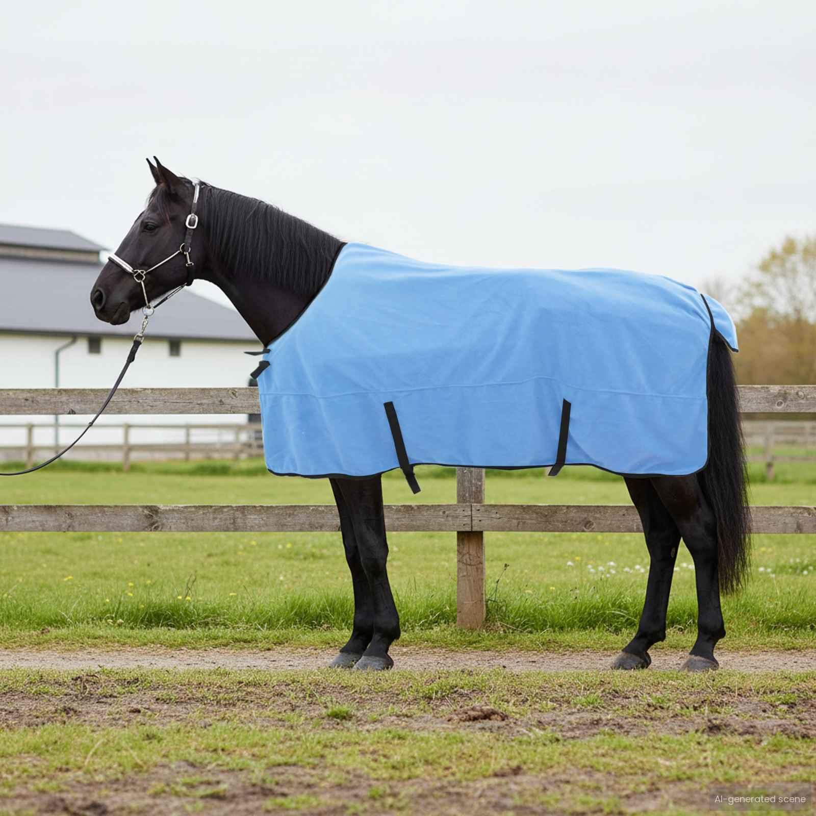 Hestetæppe - fuld dækkende, polyester 155 cm - aqua