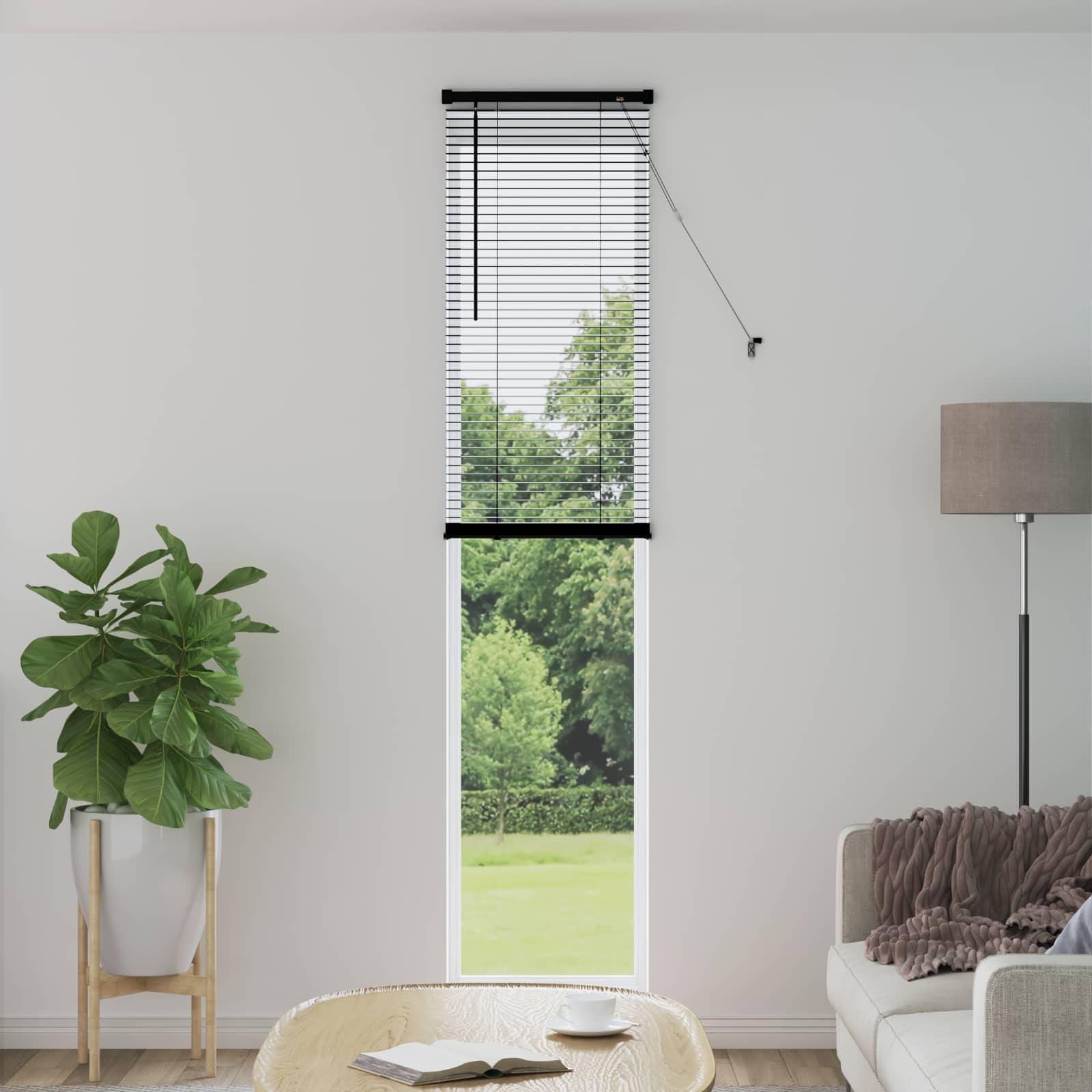 Persienner Indstillelig Sort 213 x 50 cm PVC