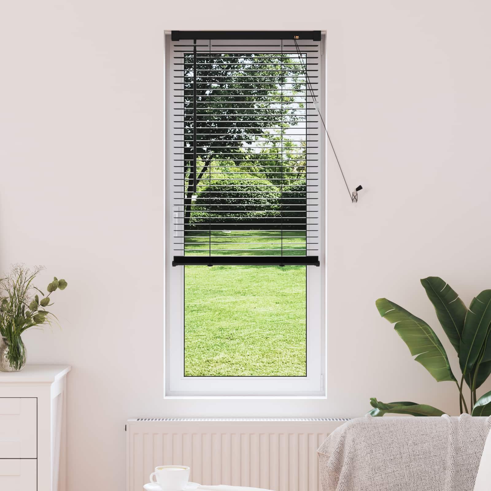 Persienner Indstillelig Sort 150 x 50 cm PVC
