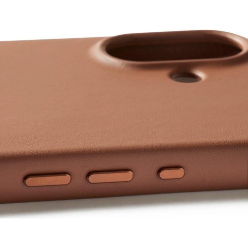 Mujjo Full Leather MagSafe-cover til iPhone 17 – brun