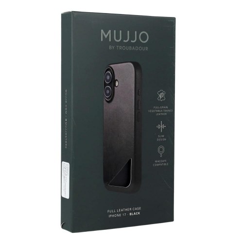 MUJJO Full Leather Case med MagSafe til iPhone 17 - Sort