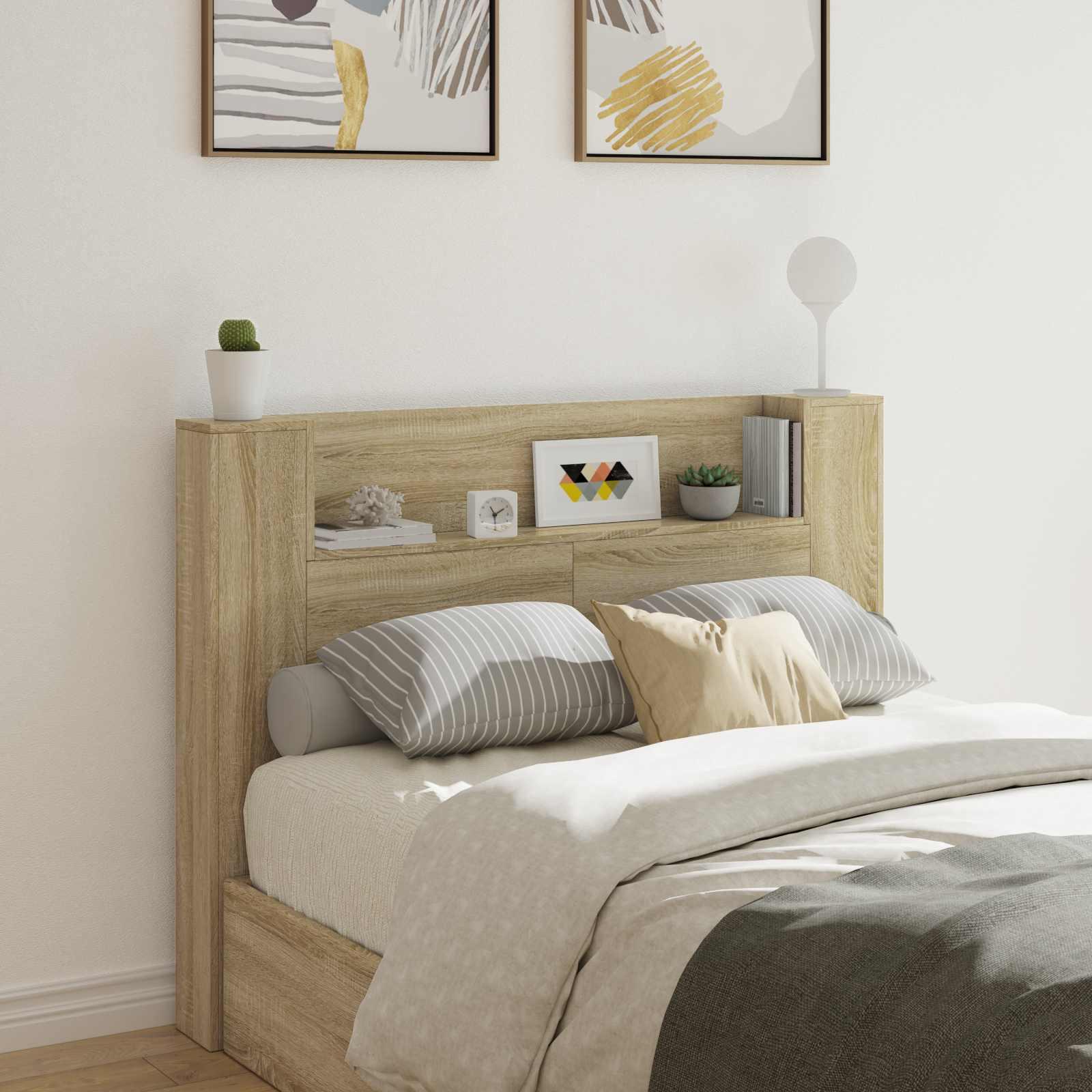 Hovedgærde Kabinet Med Led Sonoma 120 X 16,5 X 103,5 Cm - Sonoma-eg / 140 cm