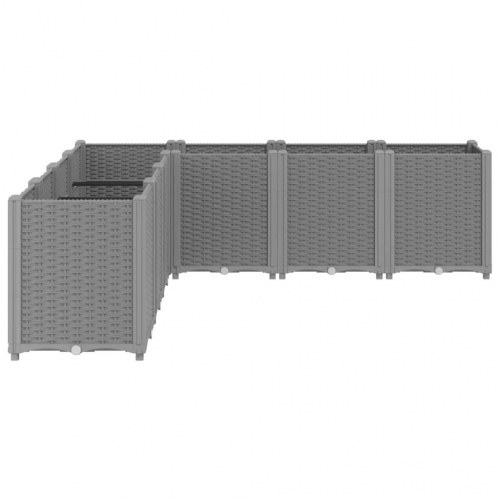 Plantekasse med 7 moduler 160 x 160 x 53 cm - lysegrå