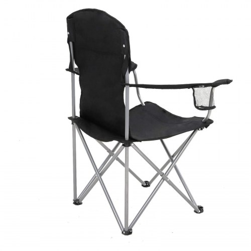 Sæt med 2 foldebare campingstole - komfort, kopholder, 150 kg - sort