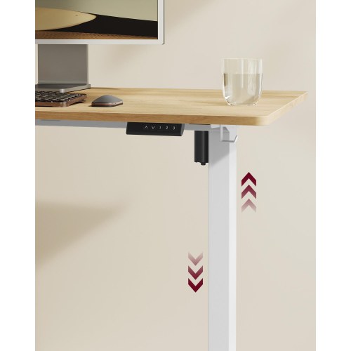 Elektrisk hæve-sænke stel til skrivebord – mat hvid, 3 højdeminder, stå/sid-bord uden bordplade (LSD021W01)