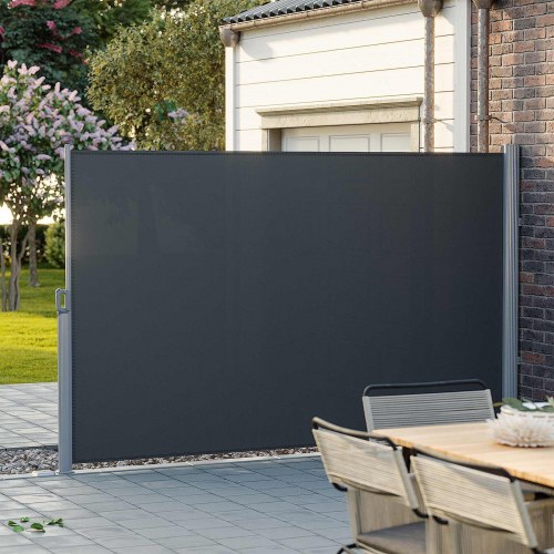 Sidemarkise 200 × 400 cm - røgsgrå sol- og indsynsafskærmning