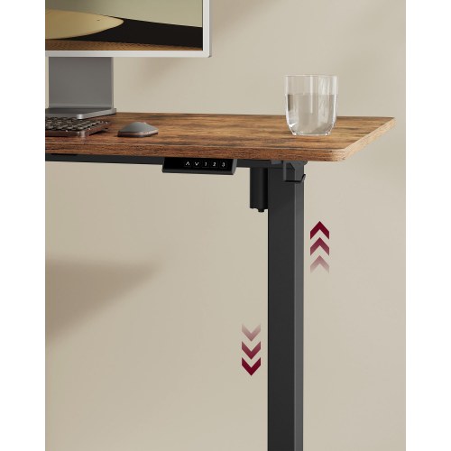 Elektrisk hæve-sænke stel til skrivebord – justerbart 80–150 cm, memory 3 højder, 70 kg, stål, ink black