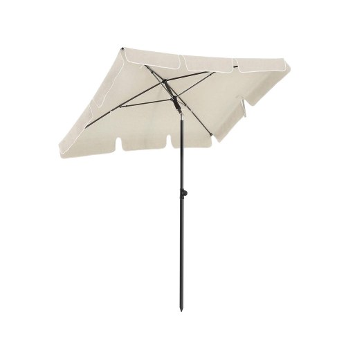 Rektangulær altanparasols 2 × 1,25 m – UPF 50+, vippefunktion, beige med bæretaske