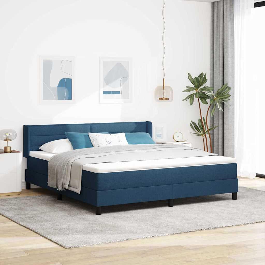 Kontinentalseng med madras Blå 200 x 180 cm Polyester