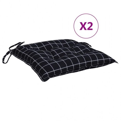 Stolehynder 2 stk. - 50×50×7 cm i oxfordstof, sort tern