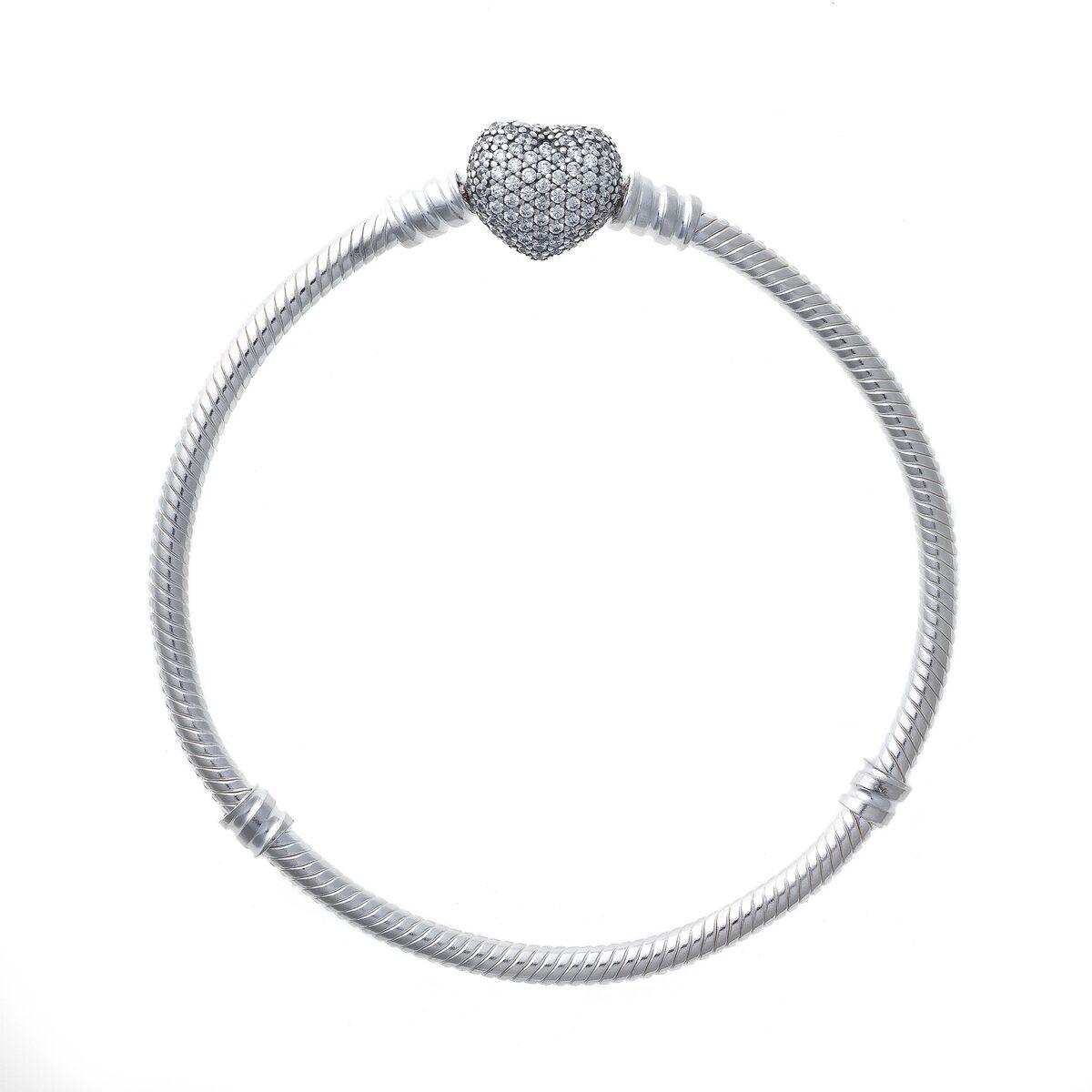 Pandora armbånd i sterling sølv 925 - hjerte-lås