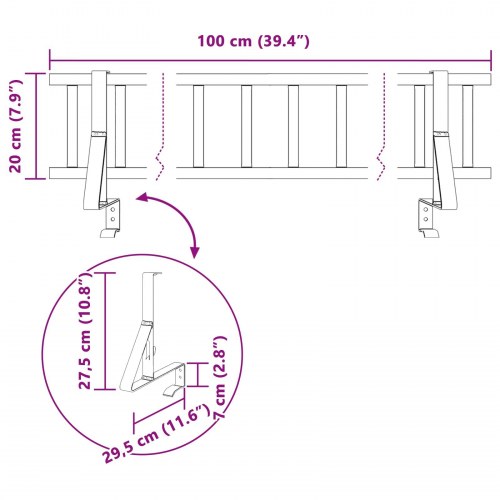 Tag snefang Antracit 100 x 29,5 x 34,5 cm Stål