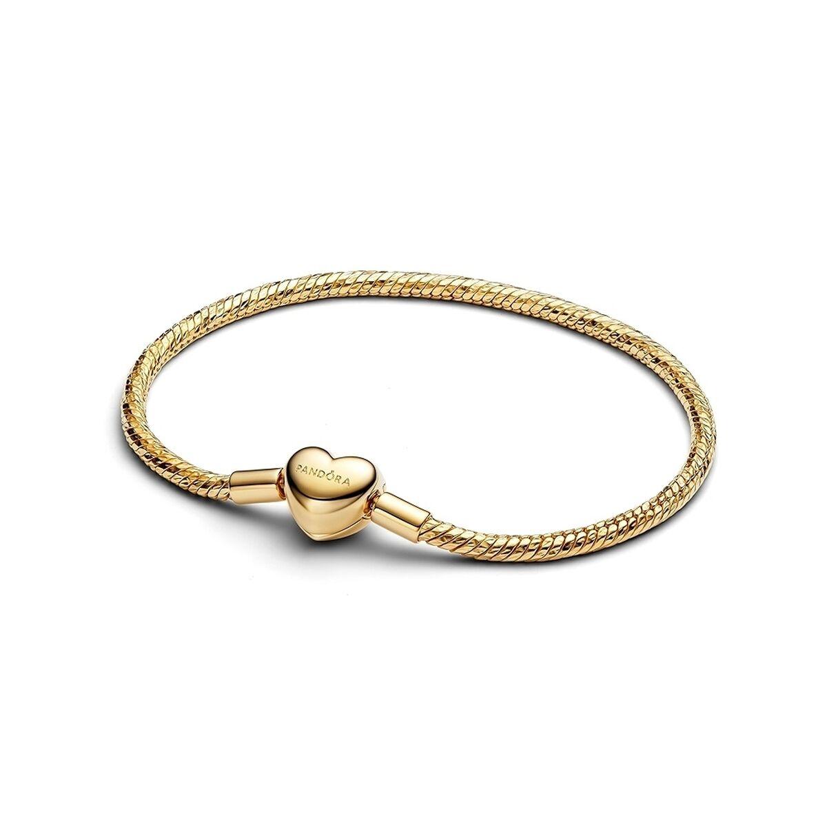 Pandora armbånd til kvinder 21 cm - gylden hjerte-lås (564236C00-21)