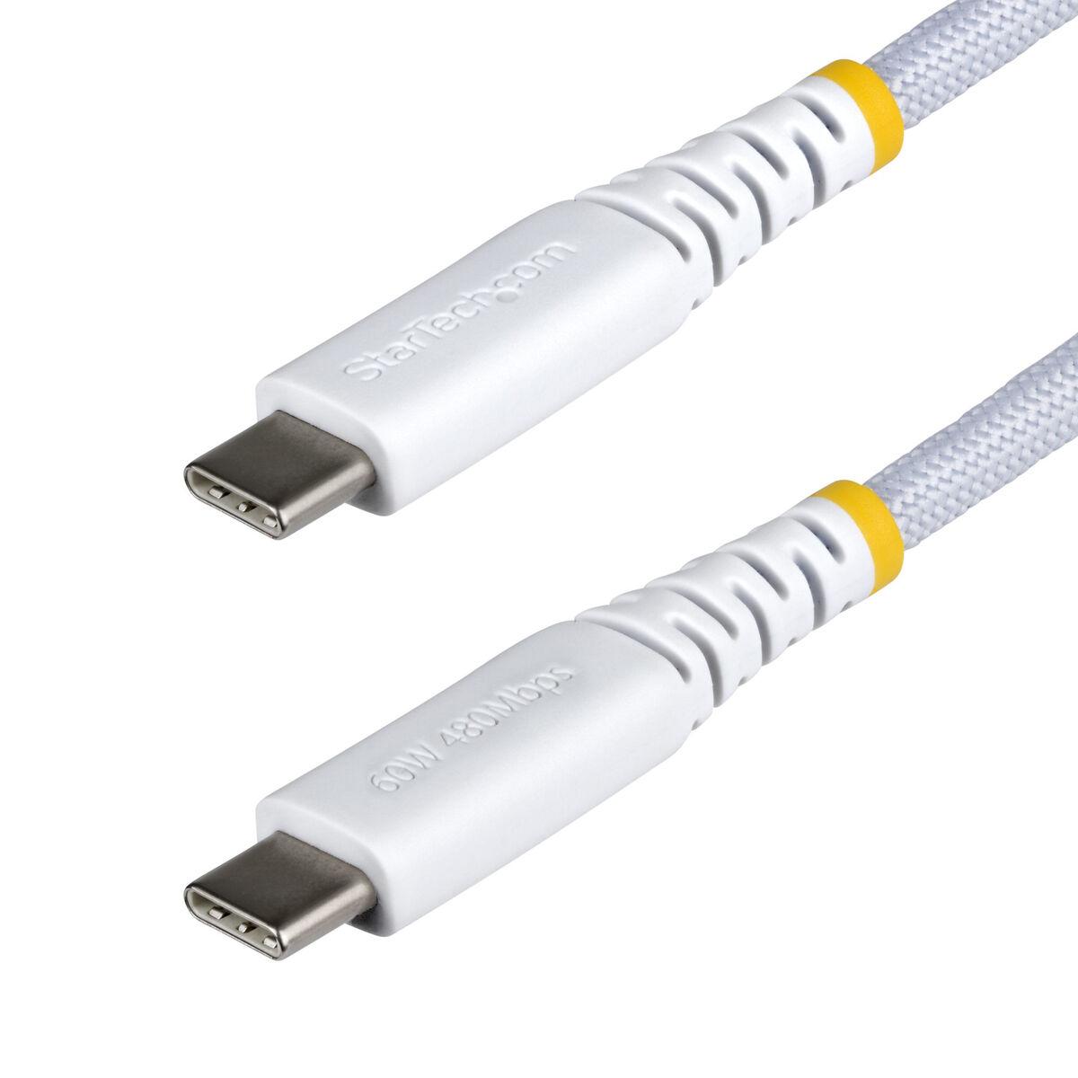 Startech USB2CC15CMNCBRWH USB-C til USB-C kabel 60 W - Hvid billede