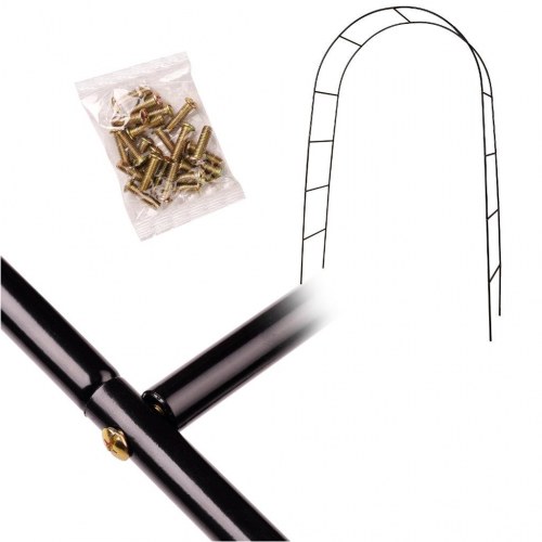 Havebue/pergola i metal – 240 × 140 cm, sort