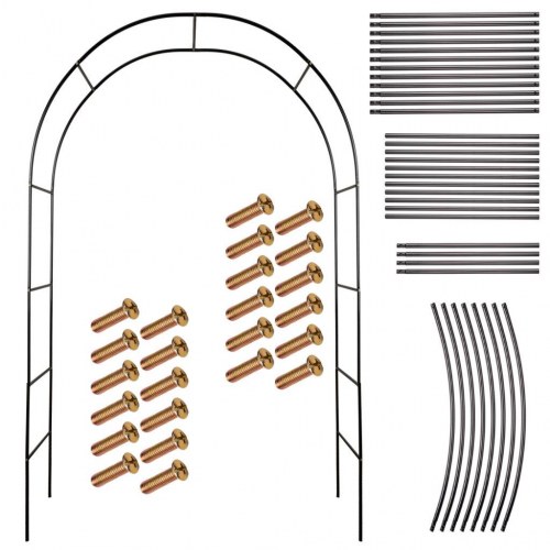 Havebue/pergola i metal – 240 × 140 cm, sort