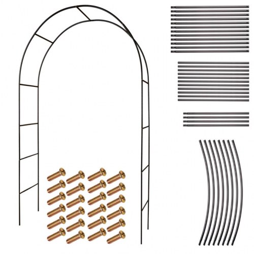 Havebue/pergola i metal – 240 × 140 cm, sort