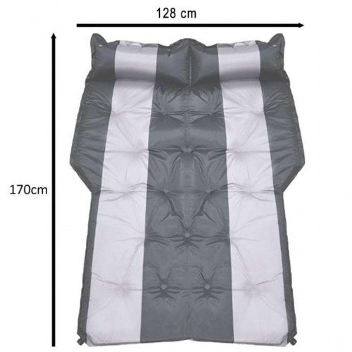 Oppustelig madras til bil – 180 × 120 cm – sort/sølv