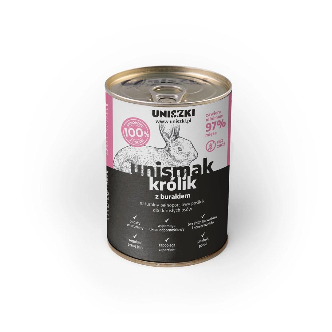 UNISZKI UNIsmak kaninfoder med rødbede – vådfoder til hunde, 400 g