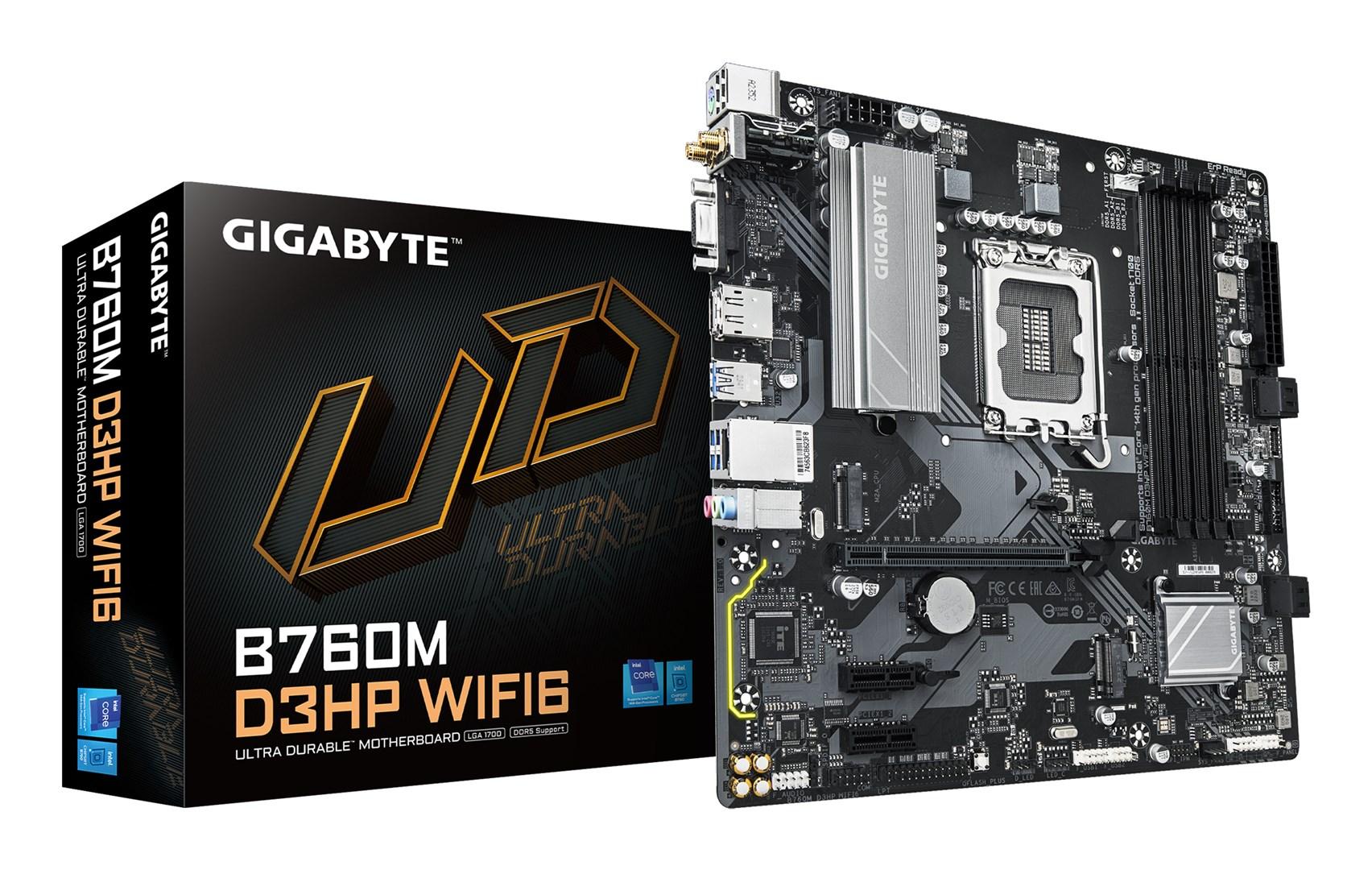 Gigabyte B760M D3HP WIFI6 bundkort – LGA1700, DDR5, Wi‑Fi 6 billede