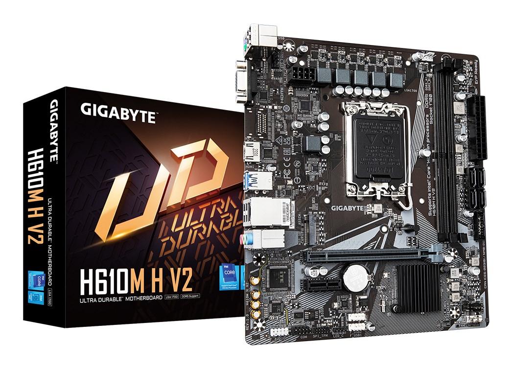 Gigabyte H610M H V2 bundkort - LGA1700, DDR5 5600, M.2, USB 3.2, GbE billede