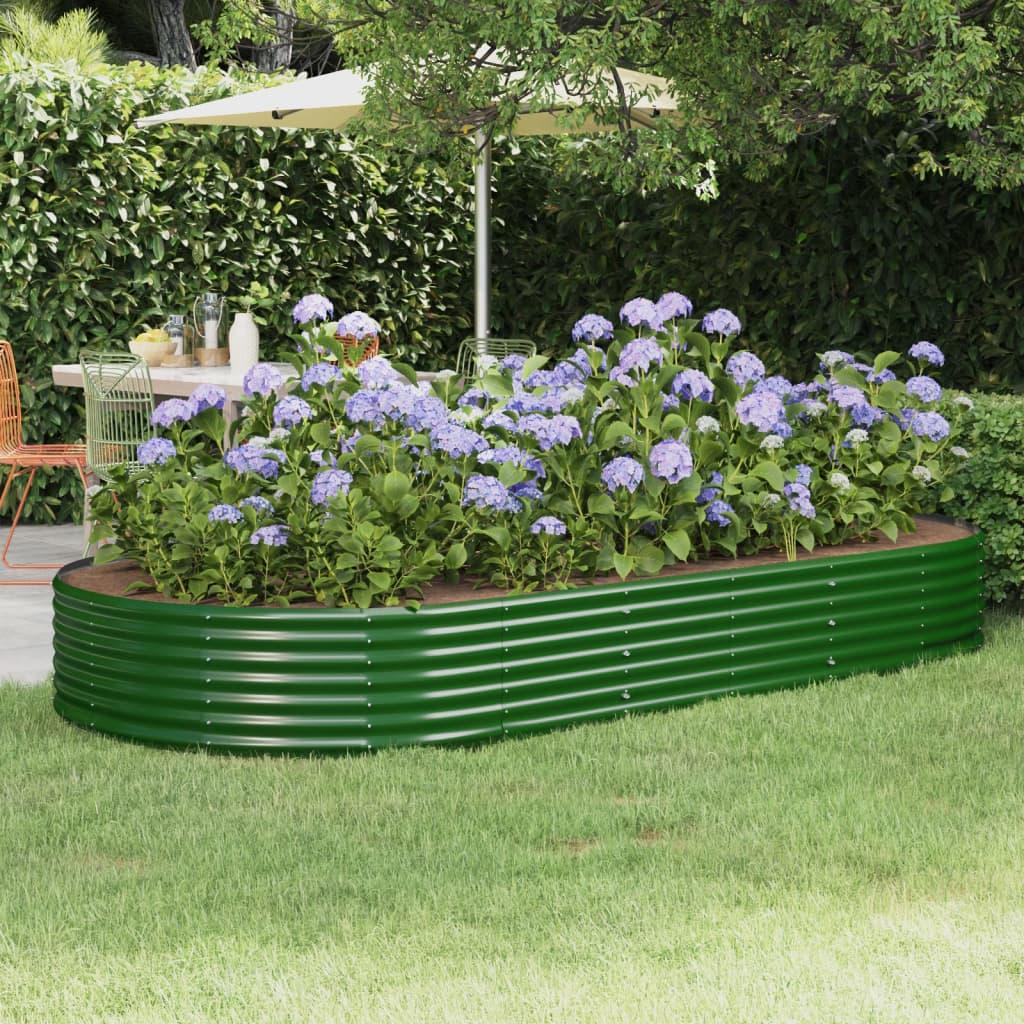 Plantekasse 296x140x36 cm galvaniseret stål grøn