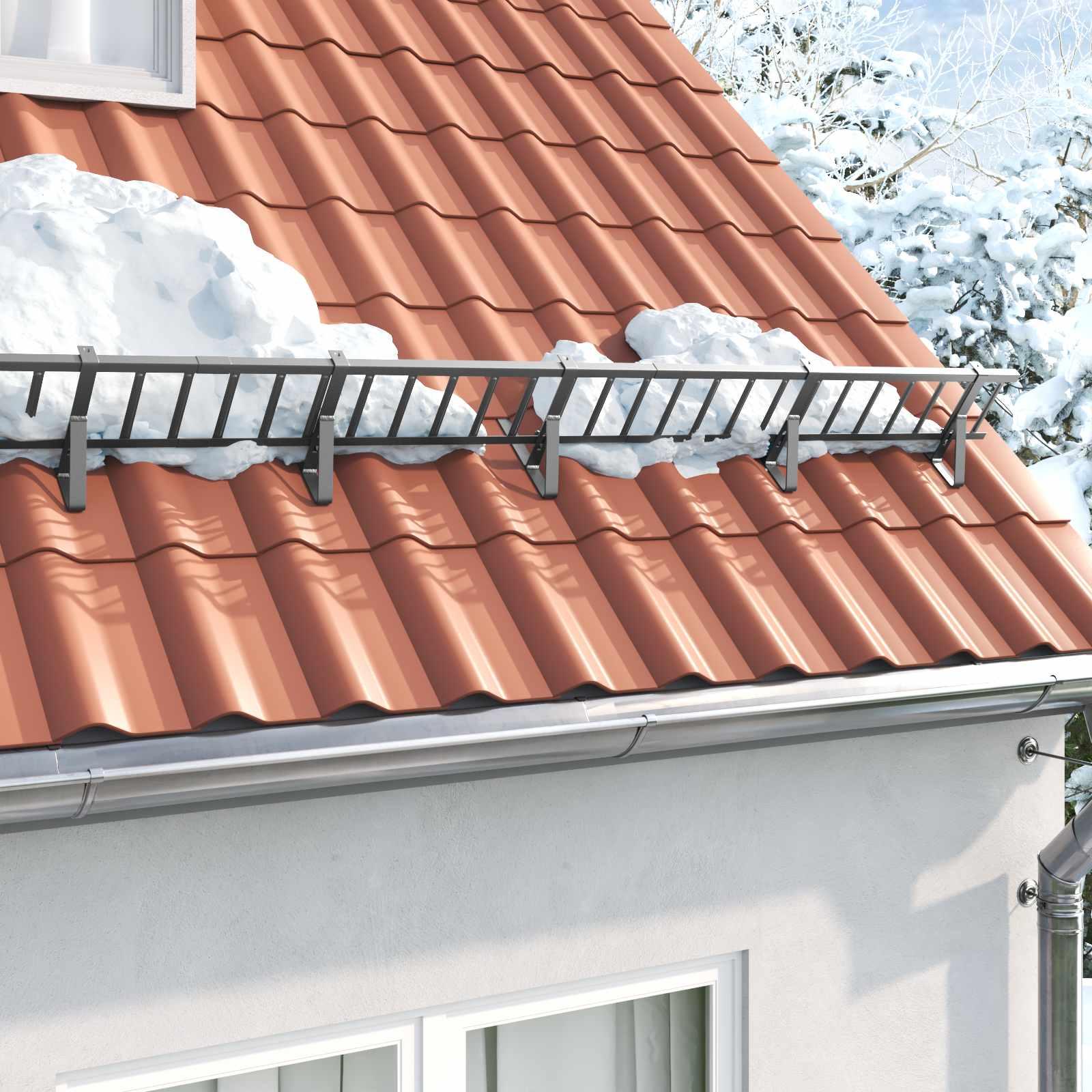 Snebeskyttelse støtte - 2 stk i stål, antracit 29,5 × 3 × 34,5 cm